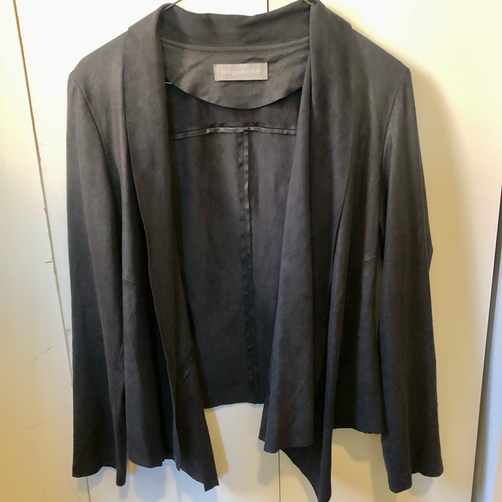 Black faux suede jacket